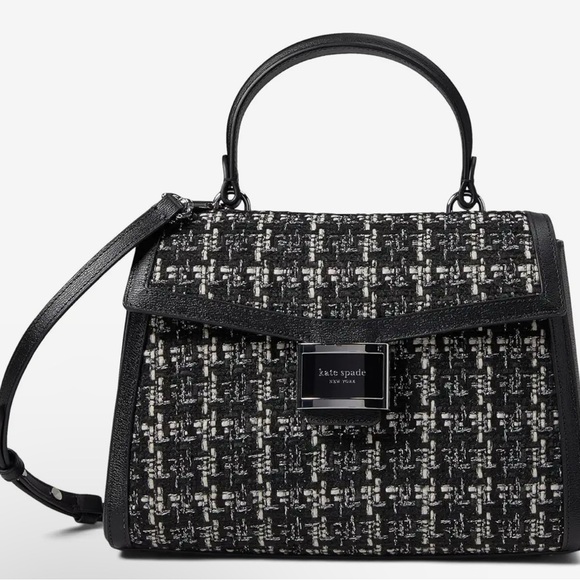 kate spade Handbags - Kate Spade NWOT Katy Tweed Medium Top Handle Bag. Black Multi.